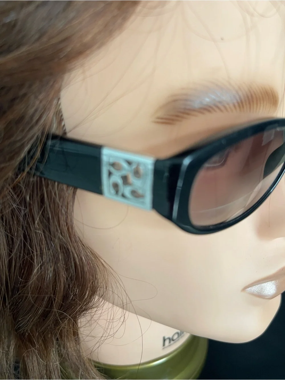 Coach Black Sunglasses with Silver Decorative Temples